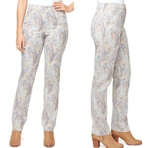 Gloria Vanderbilt Amanda Paisley High Rise Straight Leg 5 Pocket Jean Ladies 10